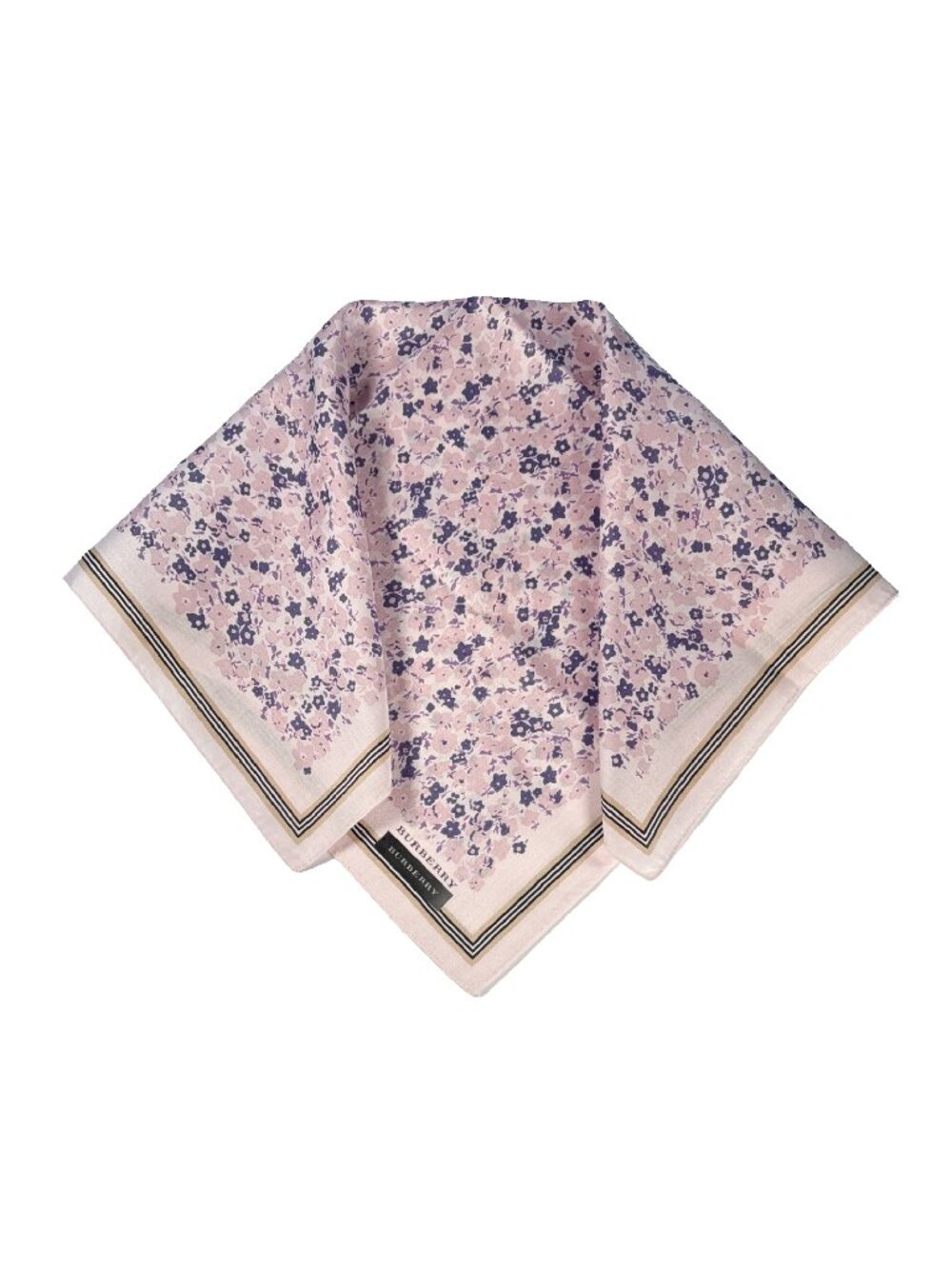 NWT Burberry Cotton Floral Scarf Pink Purple